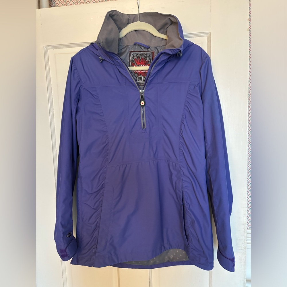 Sims Annie pullover snowboarding jacket. Periwinkle blue size Large
